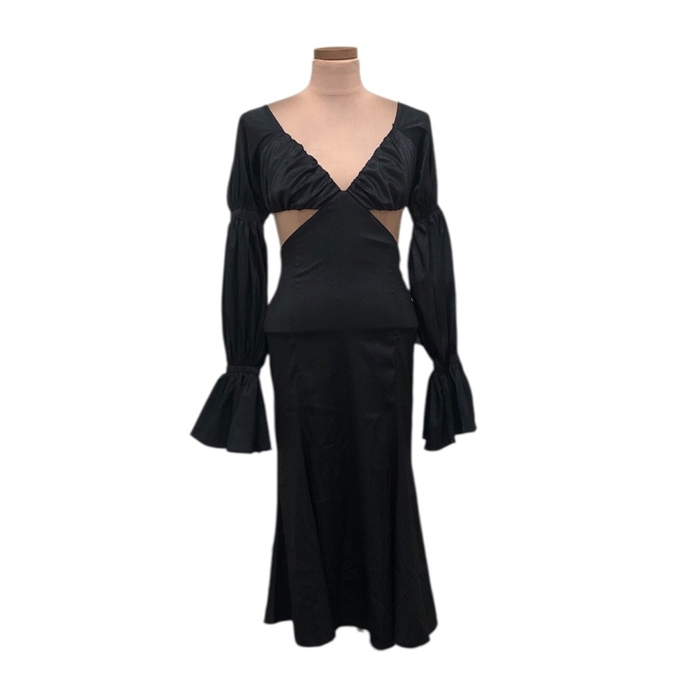 NWT ALAMOUR Kamari’s Midi Dress Size XS Black Cutout